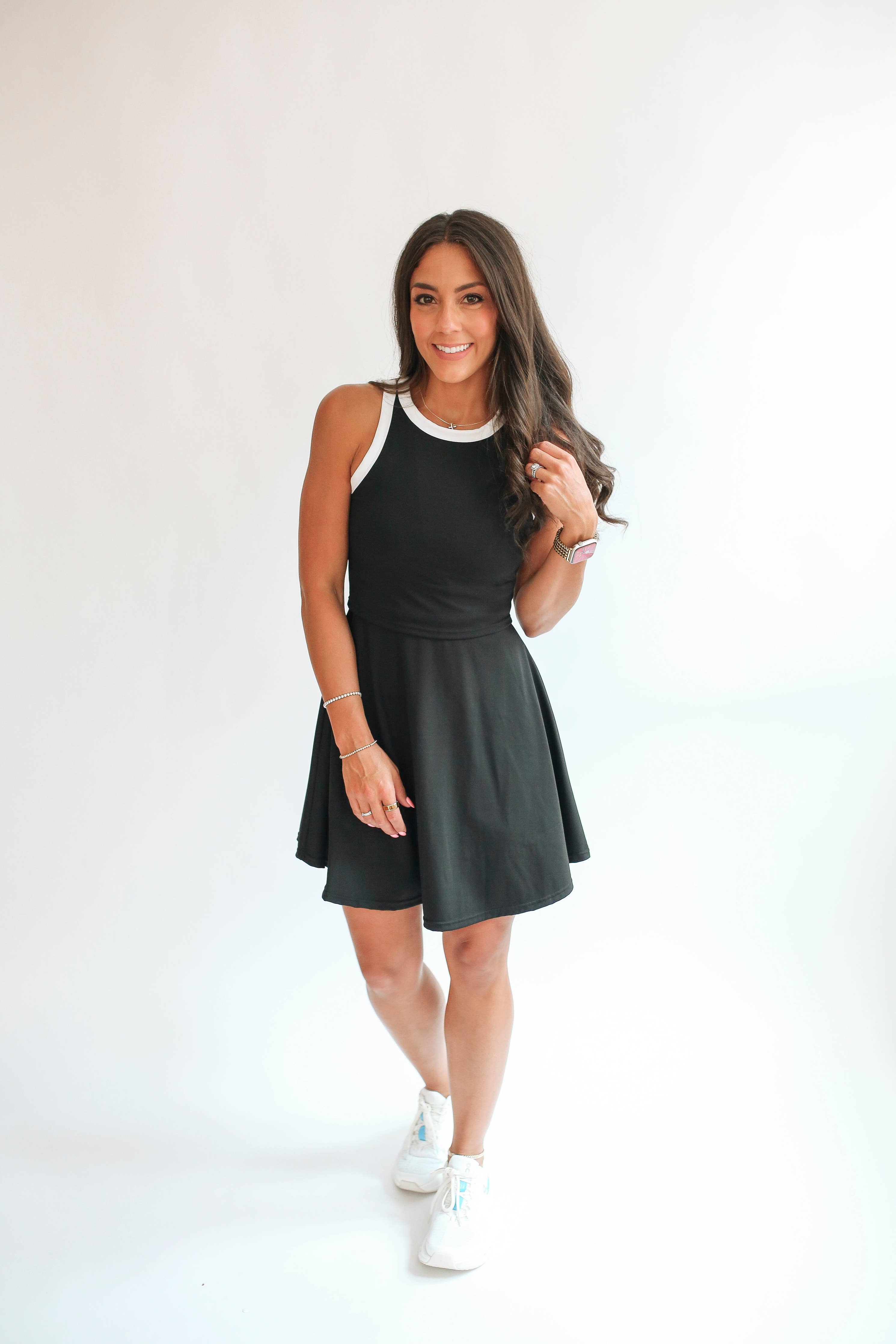The Courtside Nursing Tennis Dress: Raspberry