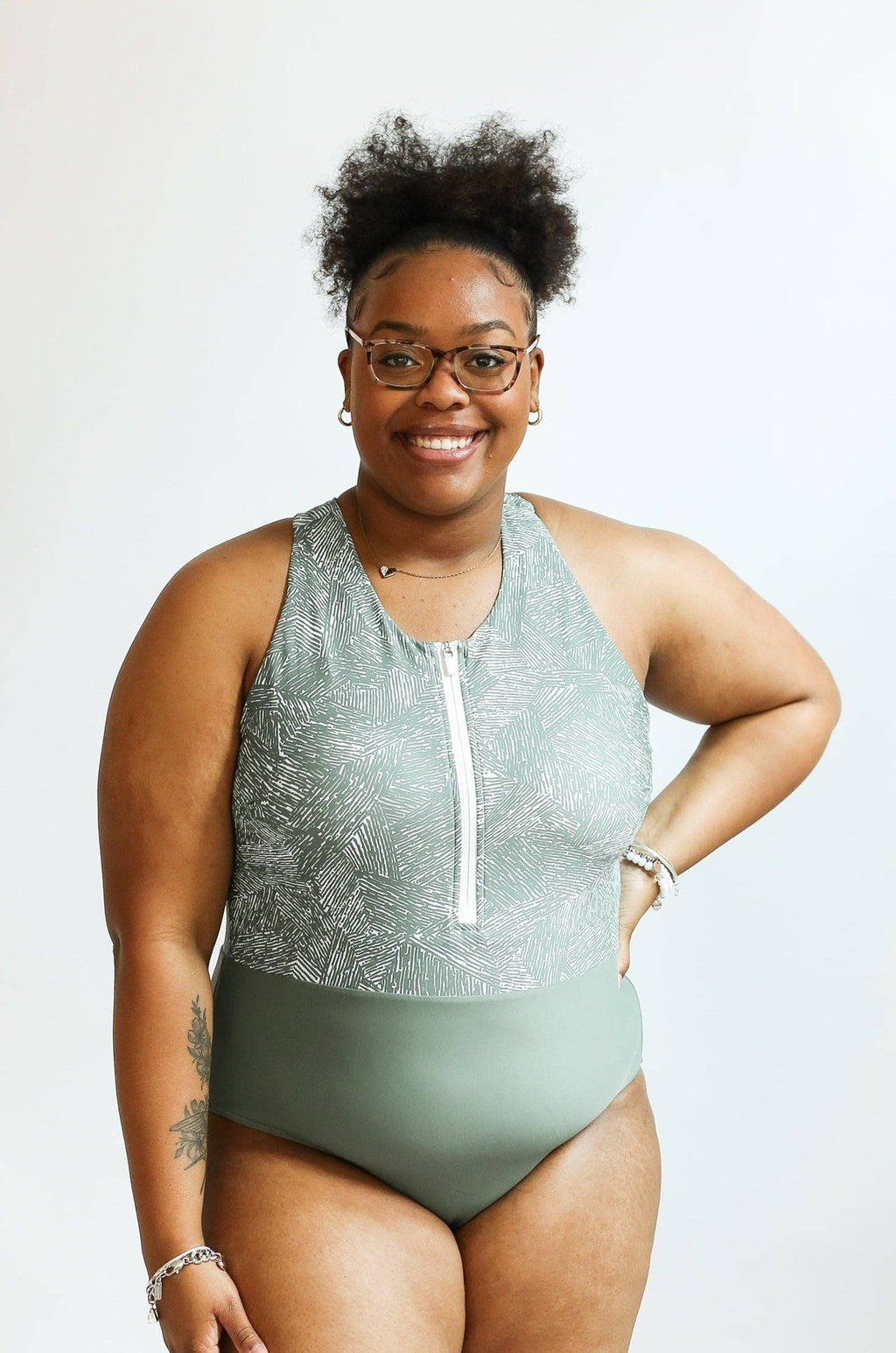 One Piece Zip Up Breastfeeding Swimsuit
