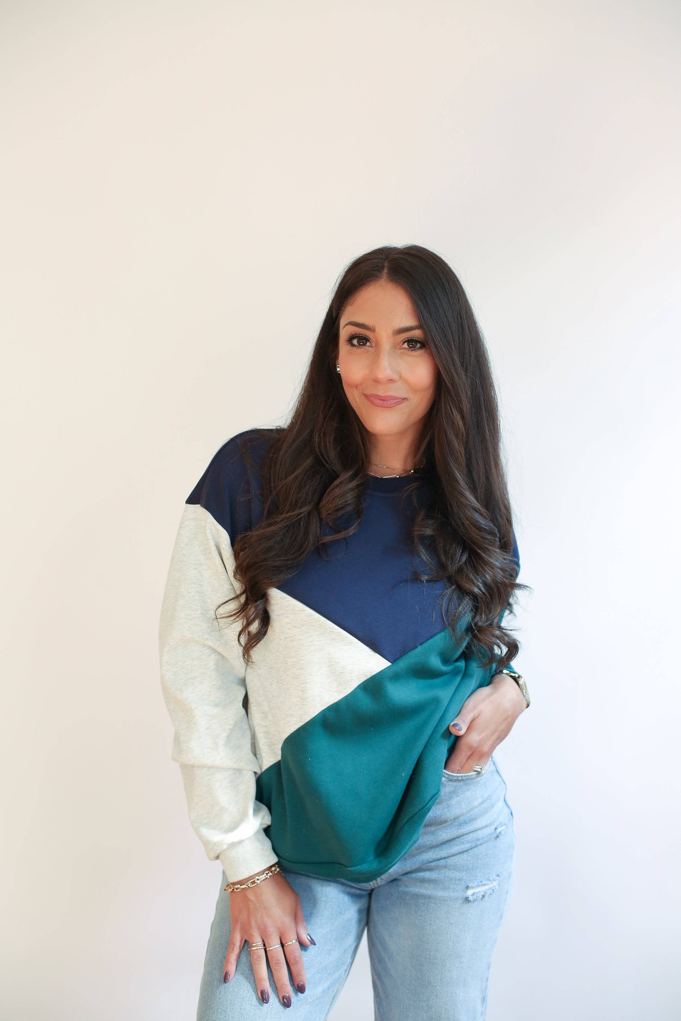 Diagonal Zip Breastfeeding Sweatshirt