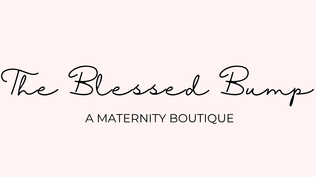Logo of 'The Blessed Bump' maternity boutique on a white background