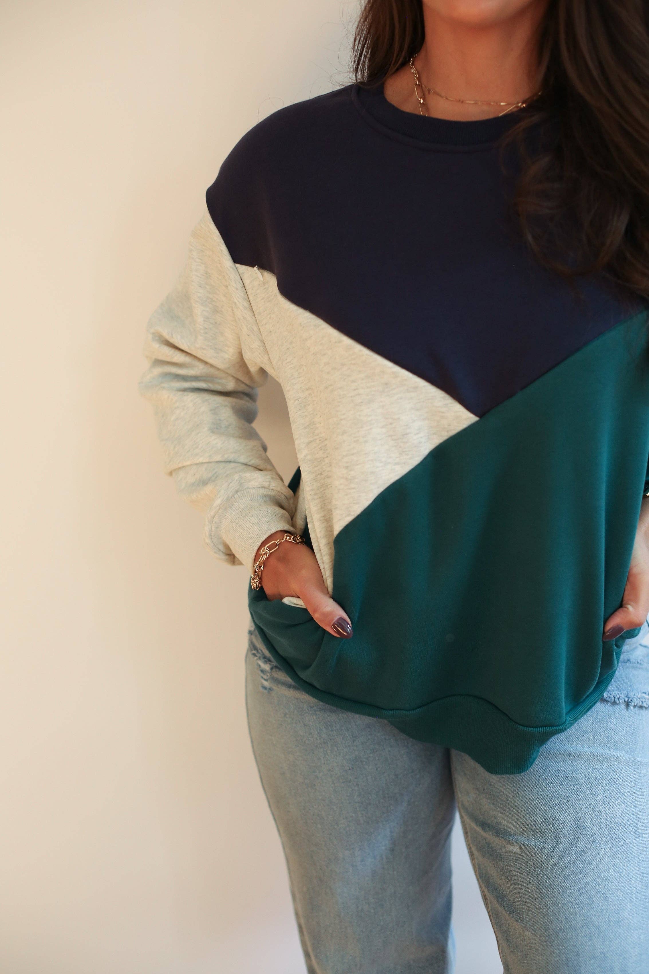 Diagonal Zip Breastfeeding Sweatshirt